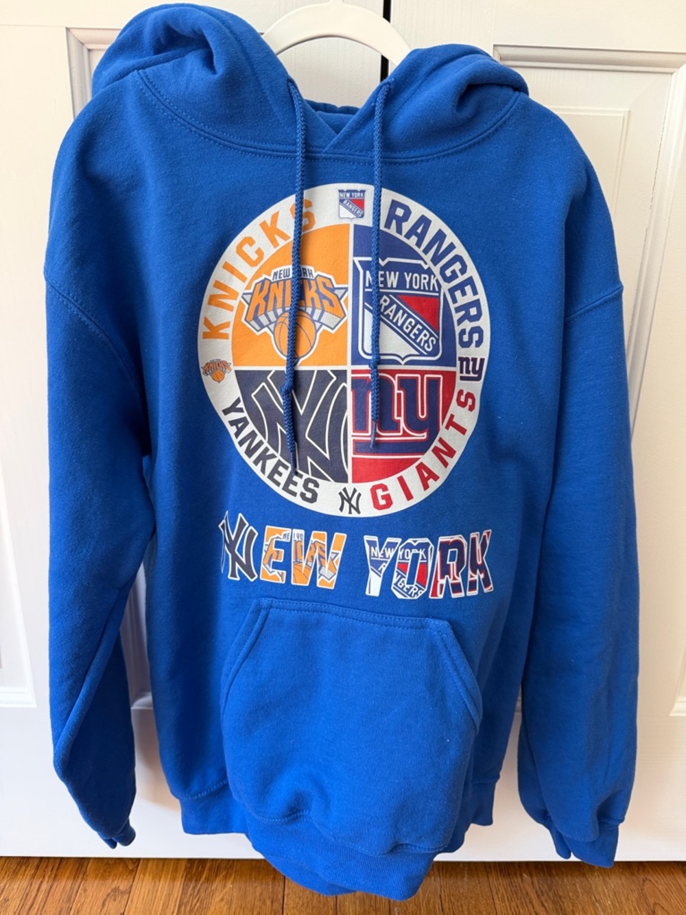 Gildan Royal Blue New York Teams Pullover Hoodie